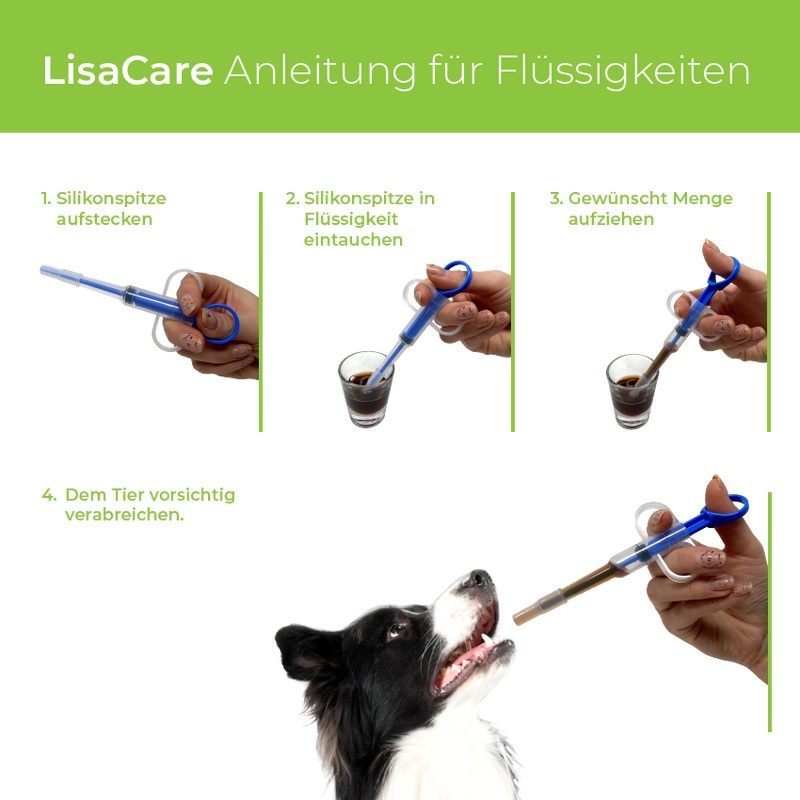 LisaCare Tablettengeber für Tiere Rot / Grün / Blau - 3er Set